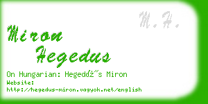miron hegedus business card